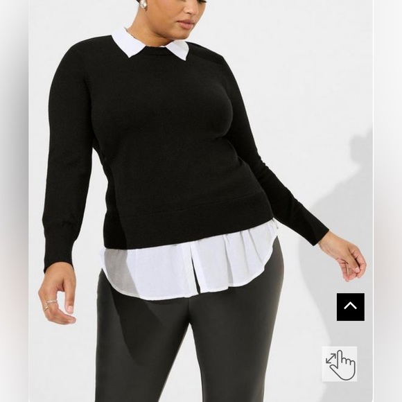 NWT: Torrid Fitted Pullover Collared 2-Fer Sweater - Picture 2 of 14